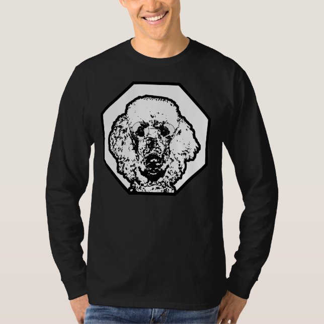 T-shirt Poodle porter des lunettes Smart Intellectual Dog  (Devant)