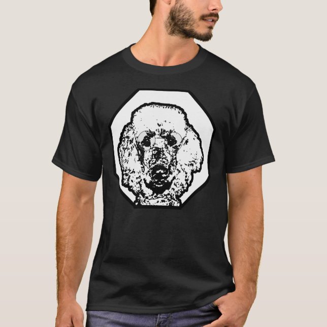 T-shirt Poodle porter des lunettes Smart Intellectual Dog  (Devant)