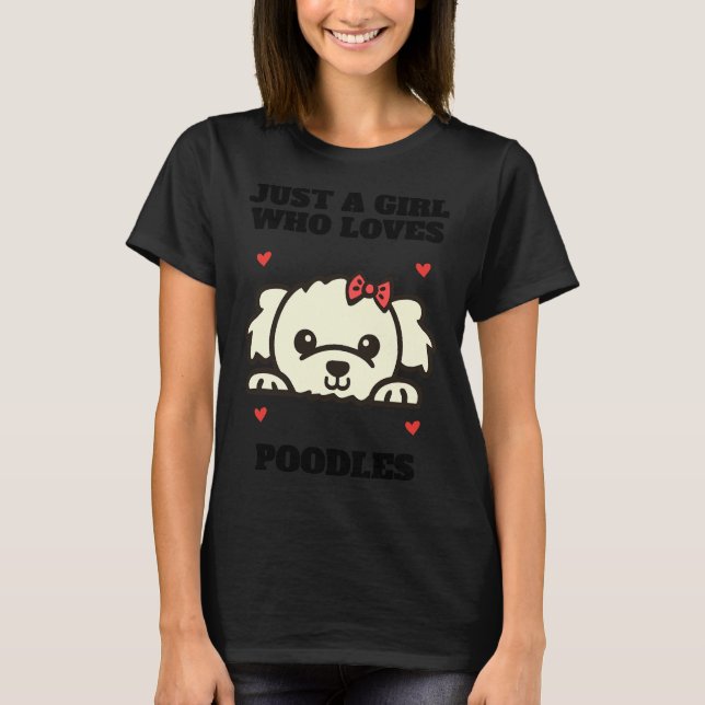 T-shirt Poodle pour fille (Devant)