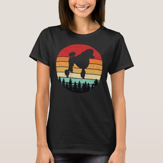 T-shirt Poodle Retro Design Vintage (Devant)