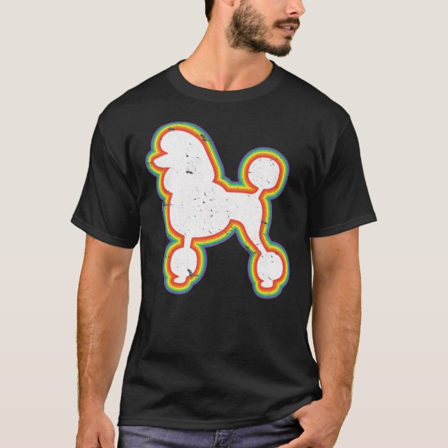 T-shirt Poodle Retro Style Dog Poodle Lover (Devant)