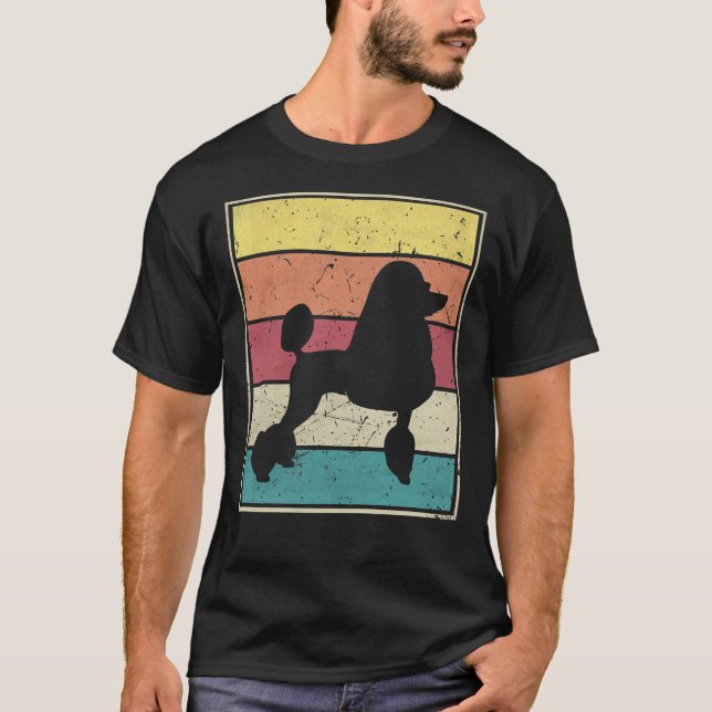 T-shirt Poodle Retro Vintage Classic (Devant)