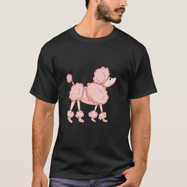 T-shirt Poodle rose mignon (Devant)