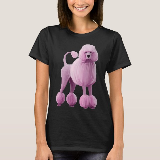 T-shirt Poodle rose Standard Afficher Chien (Devant)