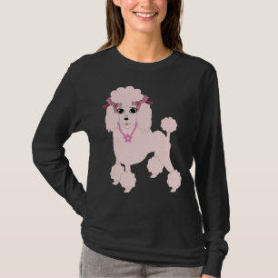 T-shirt Poodle rose T-