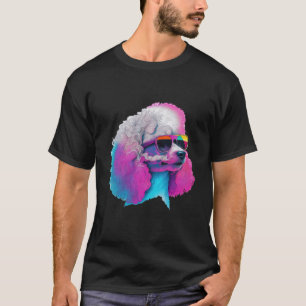 T-shirt Poodle Synthwave 80s Rétrowave esthétique 2