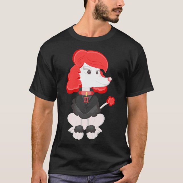 T-shirt Poodle Veuve Noire Par Centtaro (Devant)