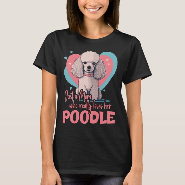T-shirt Poodledog with heartdecoration  Poodlemom  2 (Devant)