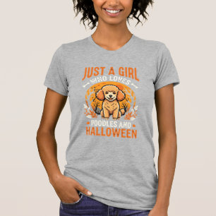 T-shirt Poodles Halloween Fille Conception Amoureux de Chi