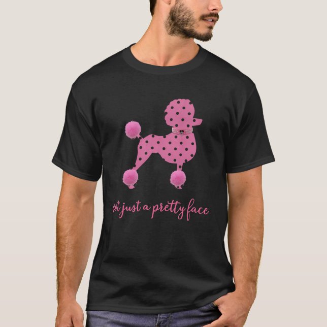 T-SHIRT POODLES POIS ROSE POODLE JOLIMENT FACE CHIENS (Devant)