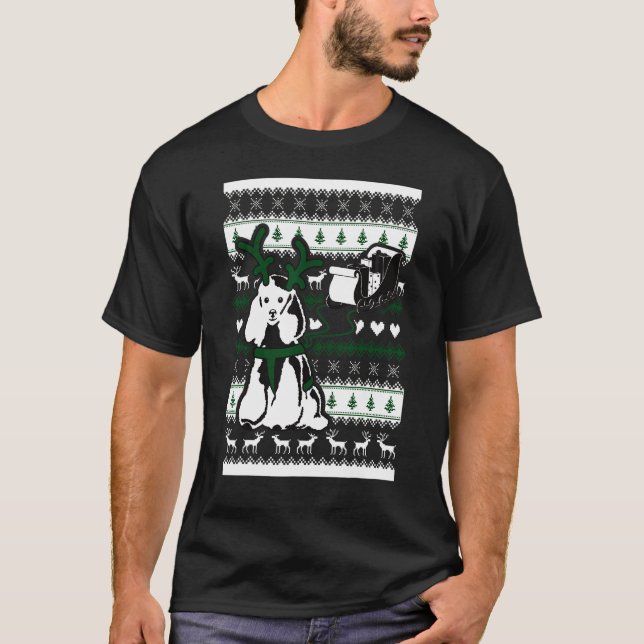 T-shirt Poodling Santa Claus Sleigh (Devant)