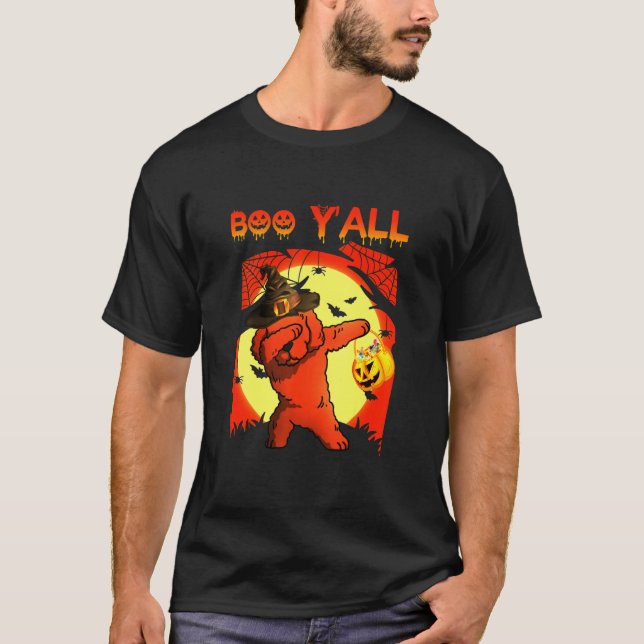 T-shirt Poodo Boo Yall Ghost Chien d'Halloween (Devant)