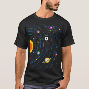 T-shirt Pool Billard Hall Sport solaire Vintage Science Re