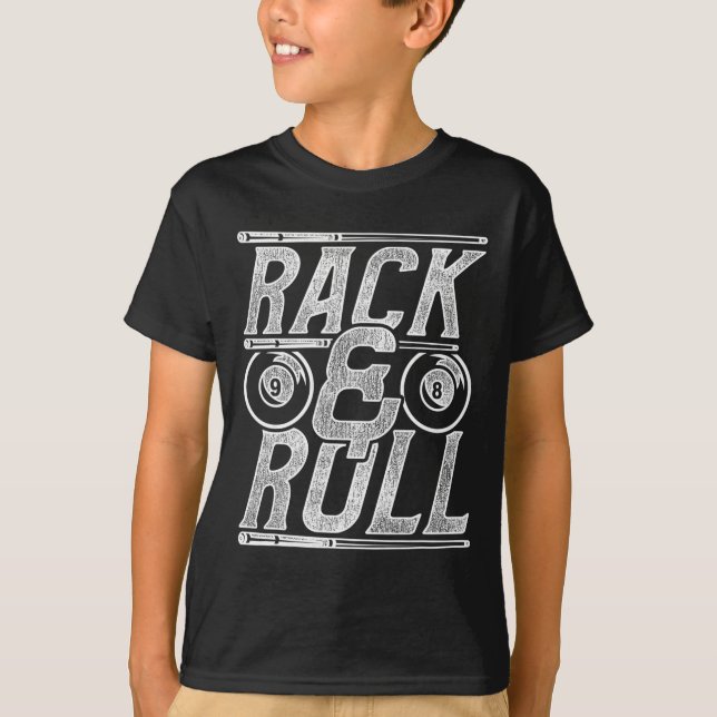 T-shirt Pool Billard Snooker Player Rack Et Roll (Devant)