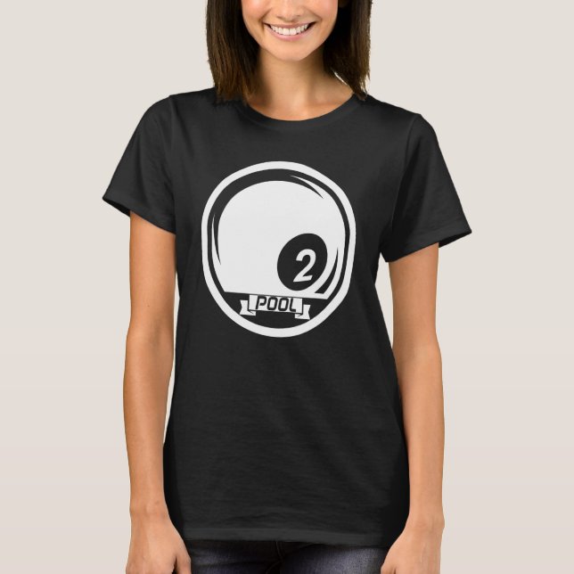 T-shirt Pool Billiards Ball Billiard Cue Sports Snooker (Devant)