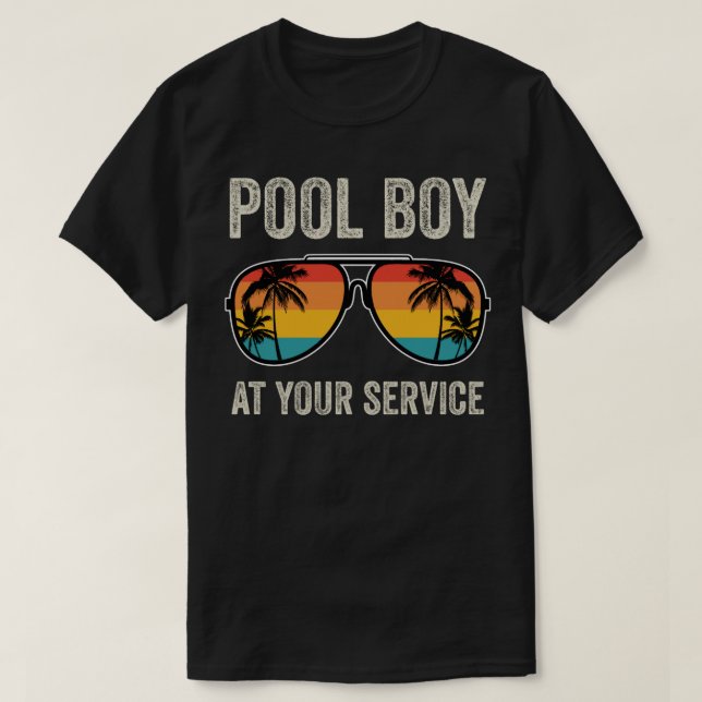 T-shirt Pool Boy À Votre Service (Design devant)