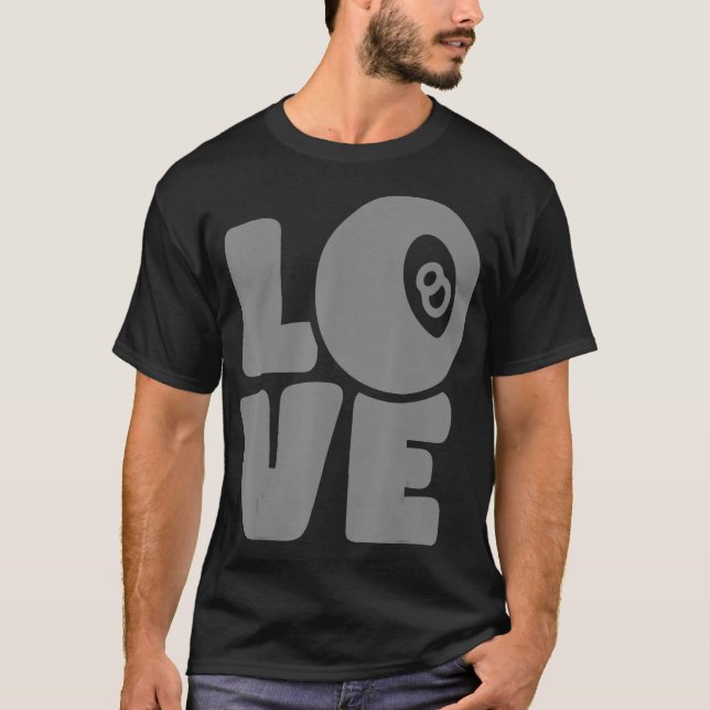 T-shirt Pool Darts Billard Décor Graphique Love Pool (Devant)