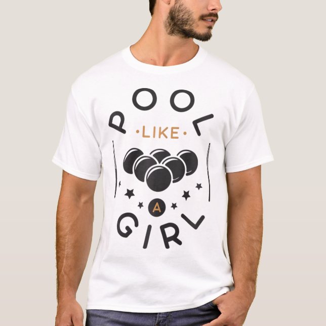 T-shirt Pool Femme Comme Une Fille Billard Jeu (Devant)