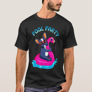 T-shirt Pool Party French Bulldog sur le char de Flamant r