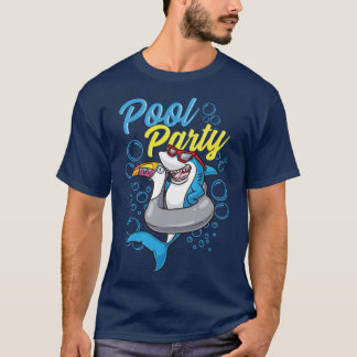 T-shirt Pool Party Shark Toucan Floatie Cute Cartoon Shark