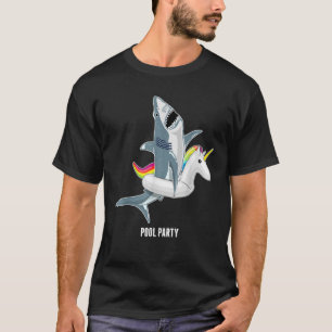 T-shirt Pool Party Unicorne Float Funny Shark Lover cadeau