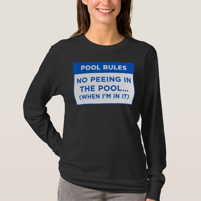 T-shirt Pool Rules no Peeing in Pool Word Design (Devant)