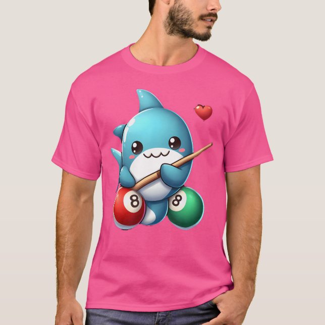 T-shirt Pool Shark Cute 8 Billard Ball (Devant)