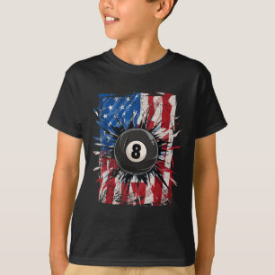 T-shirt Pool Snooker Billard Joueur 8 Ball Usa Américain