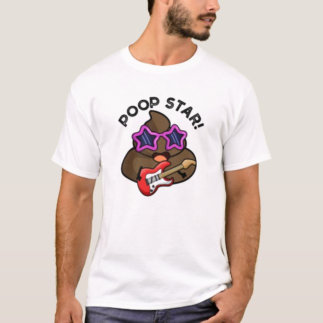 T-shirt Poop Star Funny Pop Star Pun (Devant)
