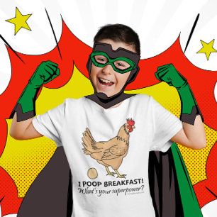 T-shirt Poops de poulet Petit-déjeuner Illustration amusan