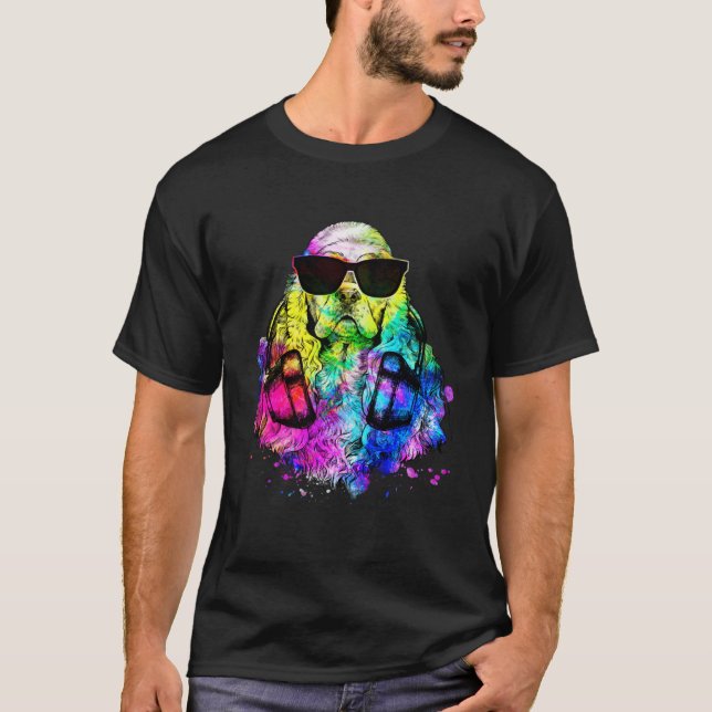 T-shirt Pop American Cocker Spaniel Dog Portrait with Head (Devant)