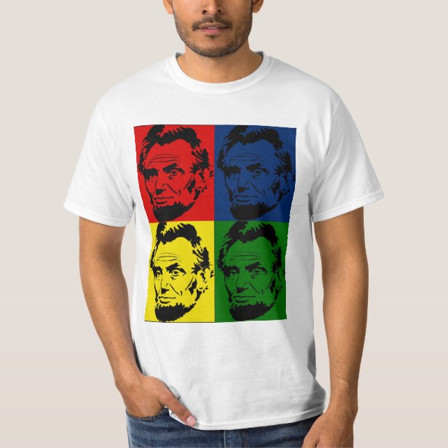 T-shirt Pop Art Abe Lincoln Portrait - Chemise (Devant)