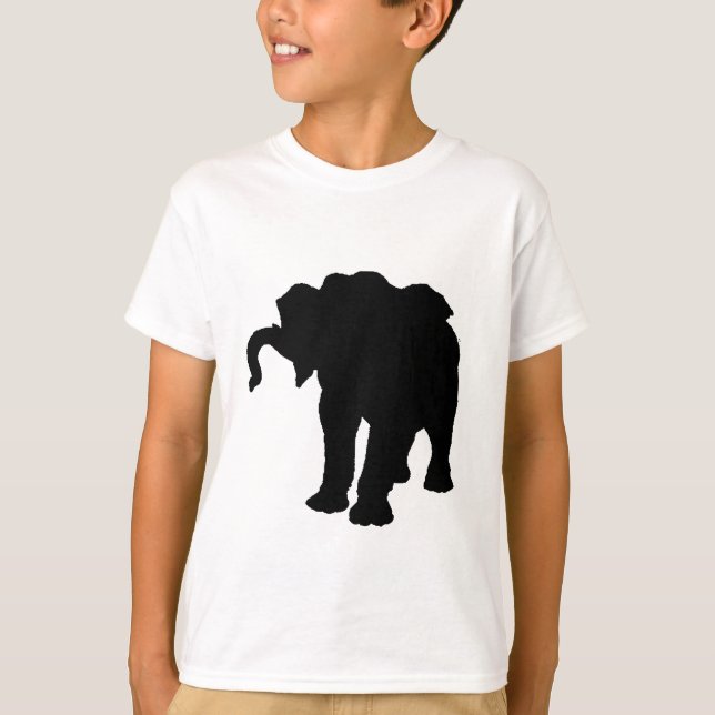 T-shirt Pop Art Baby Elephant Silhouette (Devant)