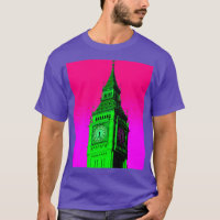 Pop Art Big Ben Londres Voyage rose Vert