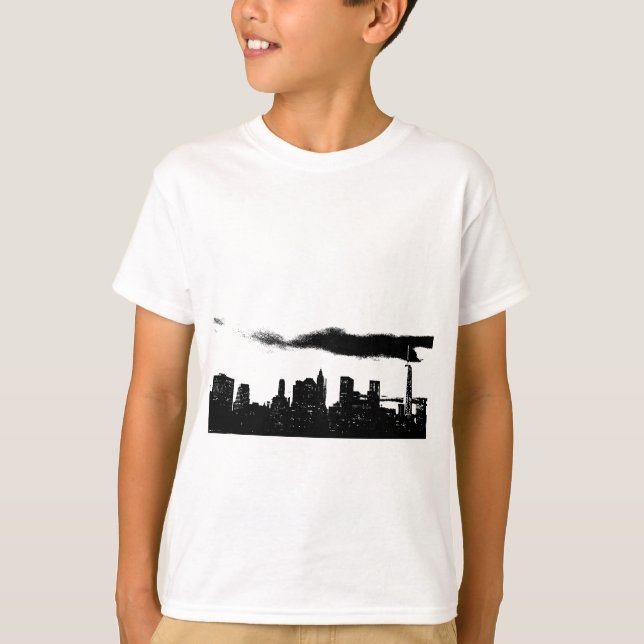 T-shirt Pop Art Black White New York City (Devant)
