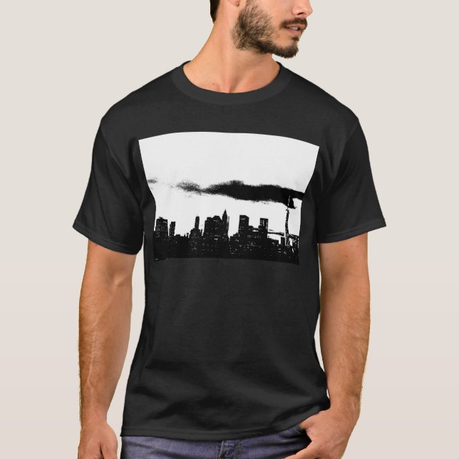 T-shirt Pop Art Black White New York City (Devant)