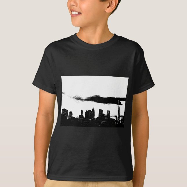 T-shirt Pop Art Black White New York City (Devant)
