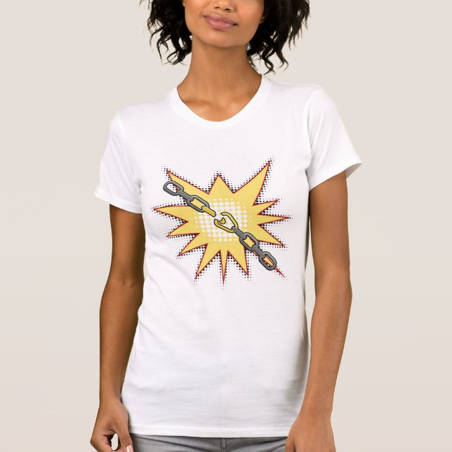 T-shirt Pop Art Broken Chain Explosion Bold Comic Style (Devant)