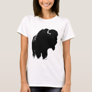 T-shirt Pop Art Buffalo Bison Silhouette