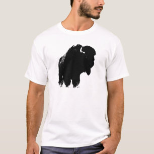 T-shirt Pop Art Buffalo Bison Silhouette