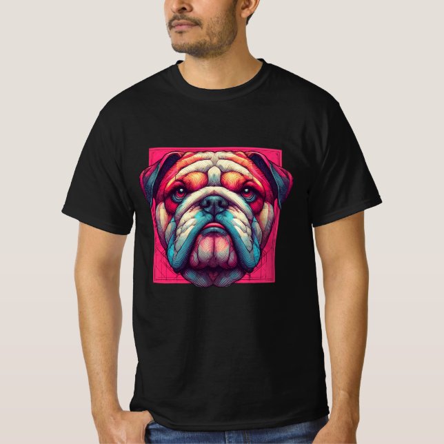 T-shirt Pop Art Bulldog (Devant)