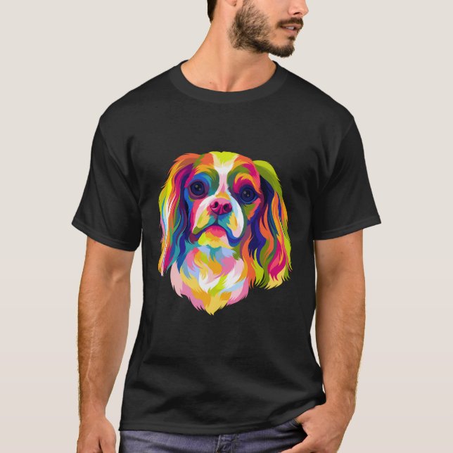 T-shirt Pop Art Cavalier King Charles Spaniel mignon Chien (Devant)