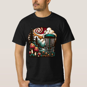 T-shirt Pop Art Champignons et Disque Golf Course Ai Art
