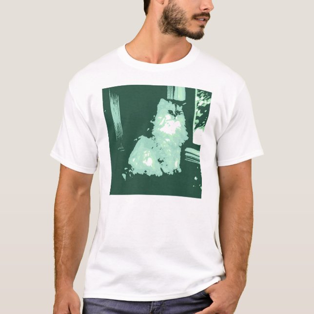 T-shirt Pop Art Chat aux cheveux longs (Devant)