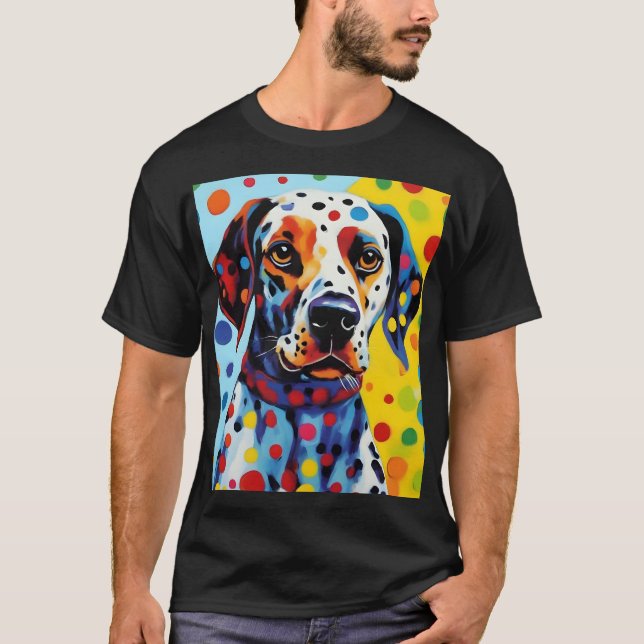 T-shirt Pop Art Chien dalmate (Devant)