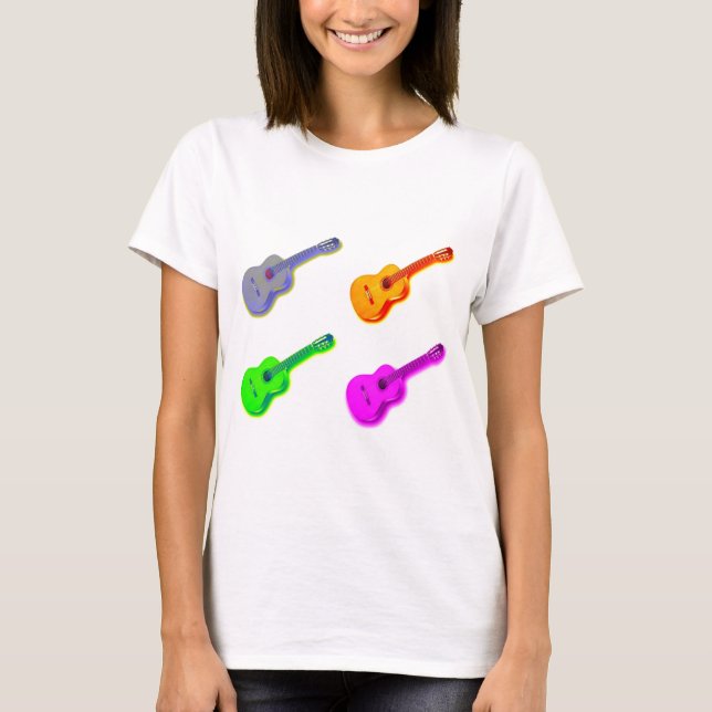 T-shirt Pop Art classique Guitare espagnole (Devant)
