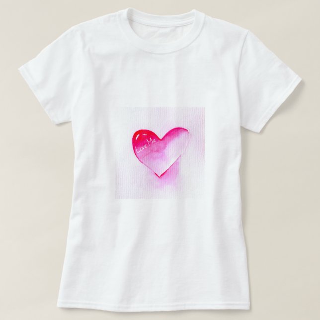 T-shirt Pop art coeur rose valentine (Design devant)