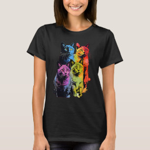 T-shirt Pop Art coloré Chats Amoureux de les chats de desi