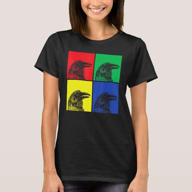 T-shirt Pop Art Crow Forest Animal Déplaisant Oiseau Gothi (Devant)