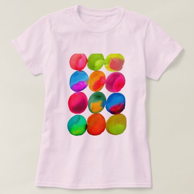 T-shirt Pop-art des taches de néon aquarelle (Design devant)